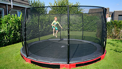 How do you dig in a trampoline?