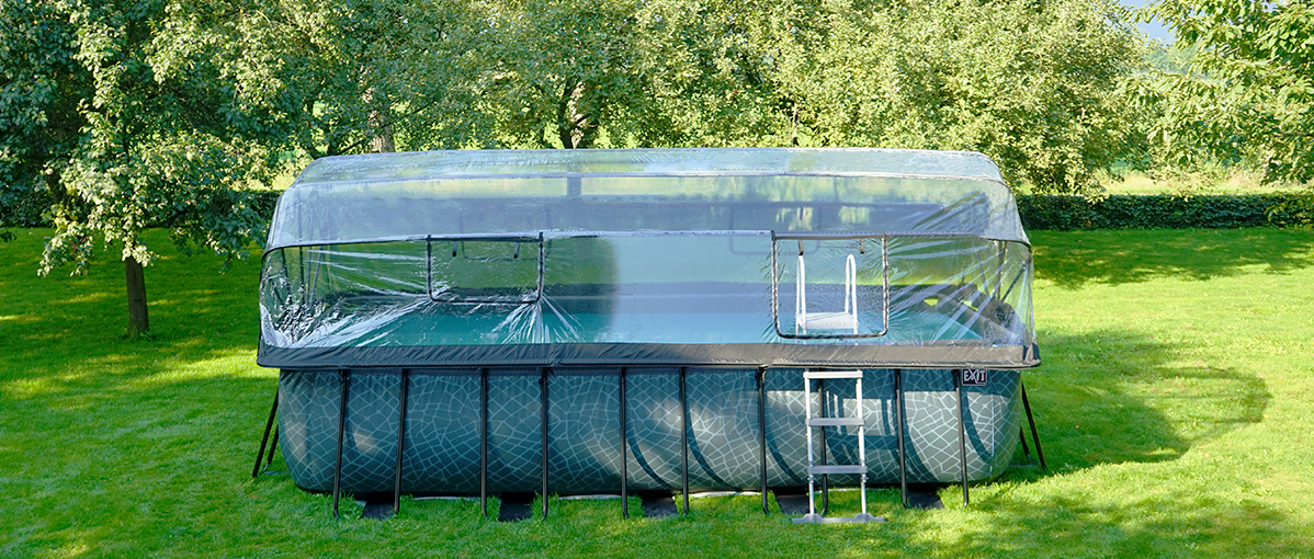 How can I disassemble my EXIT swimming pool dome?