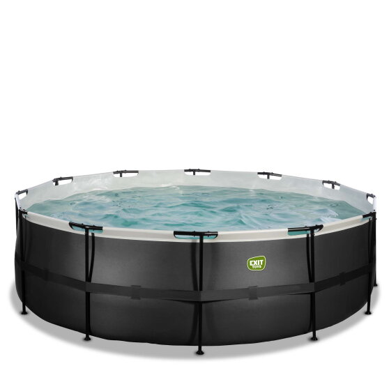 Piscina EXIT Black Leather &oslash;450x122cm con bomba de depuraci&oacute;n, color negro