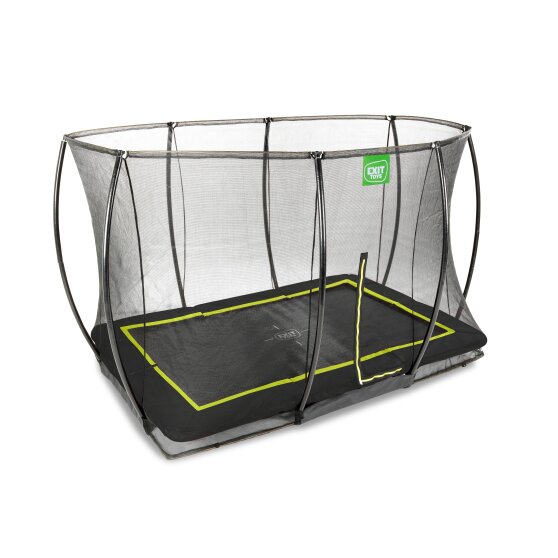 EXIT Silhouette ground trampoline 244x366cm with safety net - black