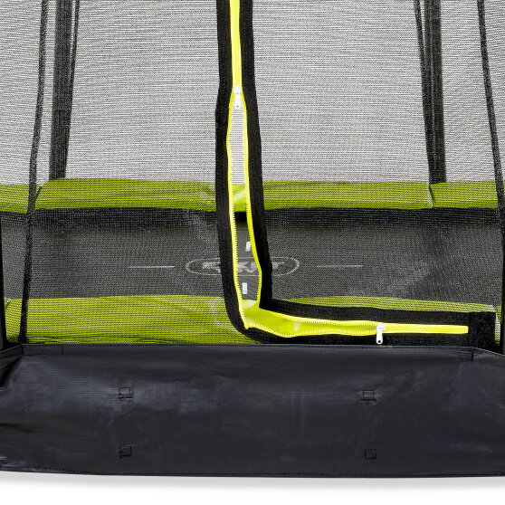 Cama elástica enterrada EXIT Silhouette ø183cm con red de seguridad, color verde