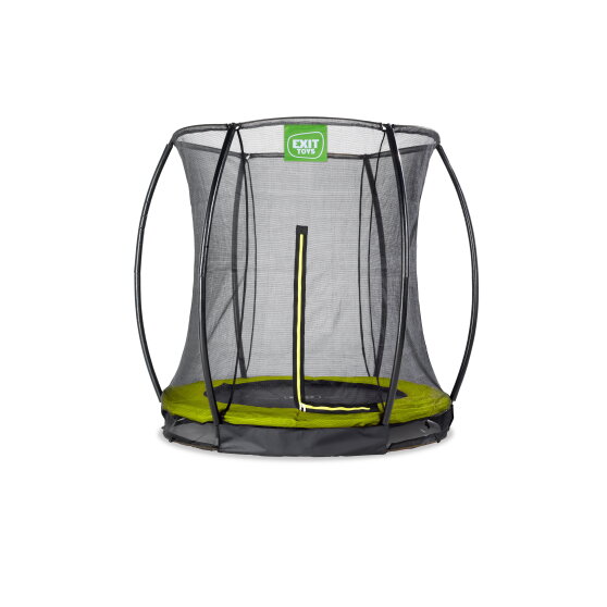 Cama elástica enterrada EXIT Silhouette ø183cm con red de seguridad, color verde