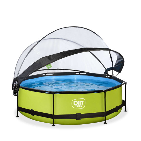 Piscina EXIT Lime &oslash;300x76cm con bomba de depuraci&oacute;n y c&uacute;pula, color verde