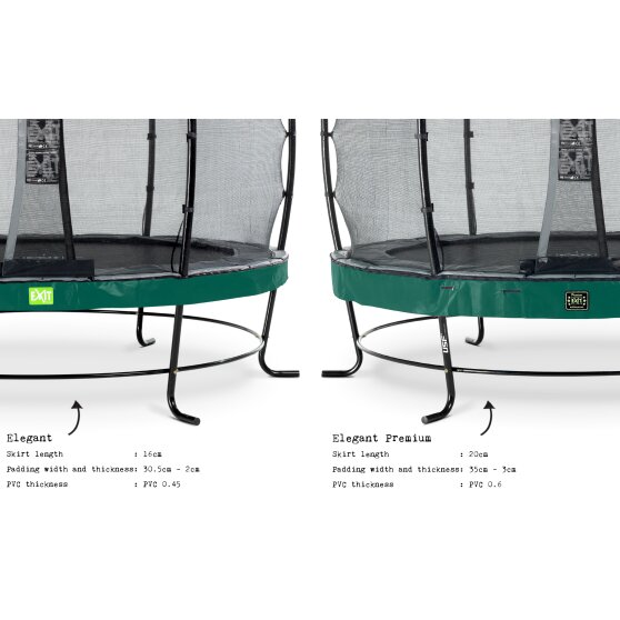 EXIT Elegant trampoline ø305cm with Economy safetynet - green