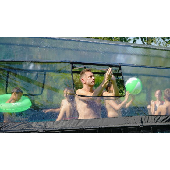 Piscina EXIT Wood 540x250x122cm con bomba de filtrado de arena y cúpula, color marrón