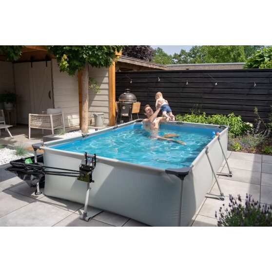 Piscina EXIT Soft Grey 300x200x65cm con bomba de depuraci&oacute;n y toldo, color gris