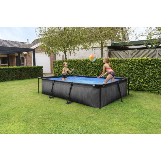 Piscina EXIT Black Wood 300x200x65cm con bomba de depuraci&oacute;n, color negro