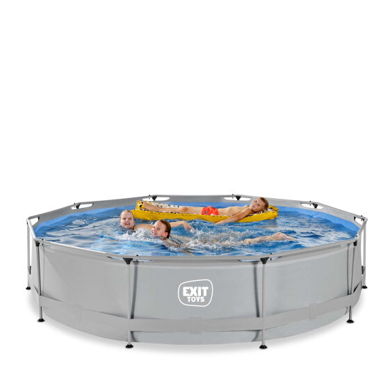 Piscina EXIT Soft Grey &oslash;360x76cm con bomba de depuraci&oacute;n, color gris