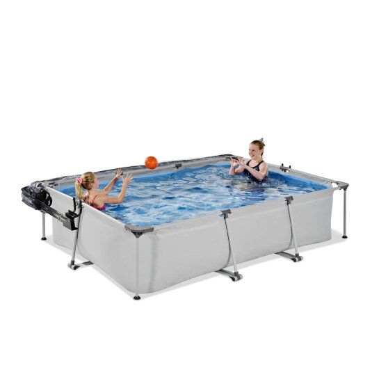 Piscina EXIT Soft Grey 300x200x65cm con bomba de depuración y cúpula, color gris