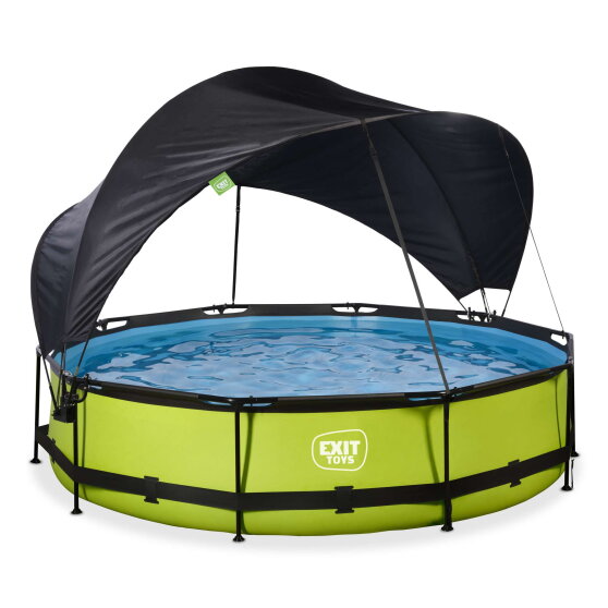 Piscina EXIT Lime &oslash;360x76cm con bomba de depuraci&oacute;n y toldo, color verde
