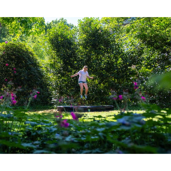 Cama elástica enterrada deportiva EXIT Silhouette ø244cm, color negro