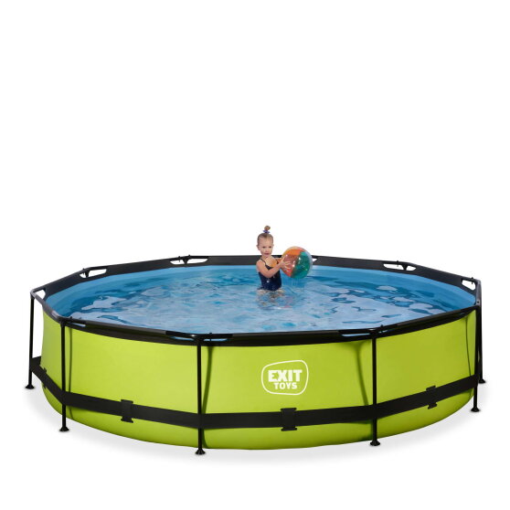 Piscina EXIT Lime ø360x76cm con bomba de depuración, color verde
