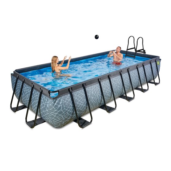 EXIT Stone pool 540x250x100cm with filter pump - grey