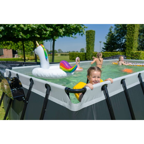 Piscina EXIT Black Leather 540x250x122cm con bomba de depuraci&oacute;n, color negro