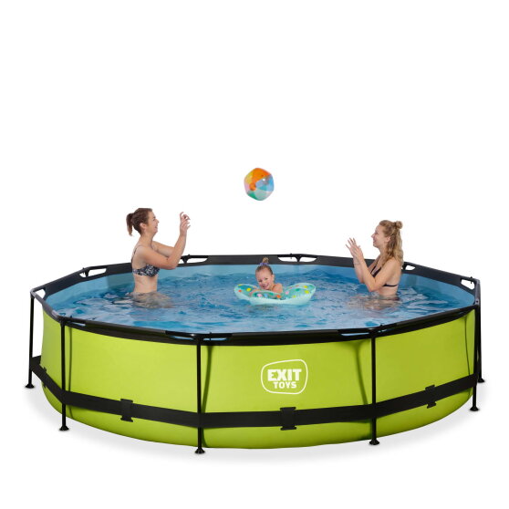 Piscina EXIT Lime ø360x76cm con bomba de depuración, color verde