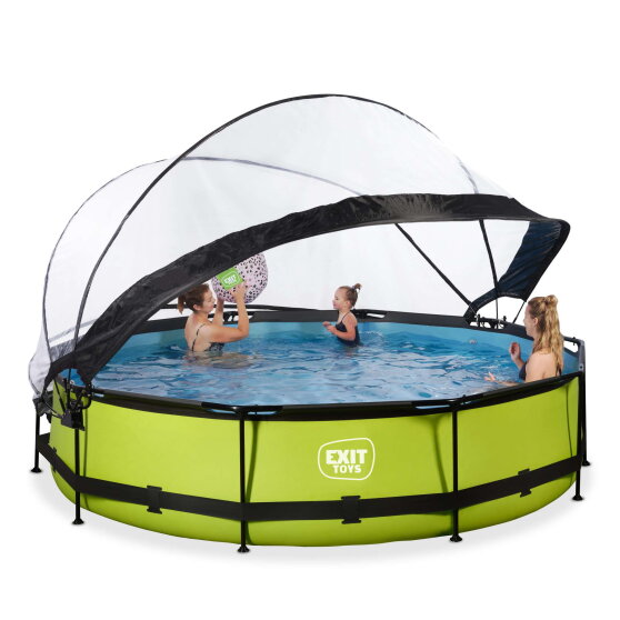 Piscina EXIT Lime &oslash;360x76cm con bomba de depuraci&oacute;n y c&uacute;pula, color verde