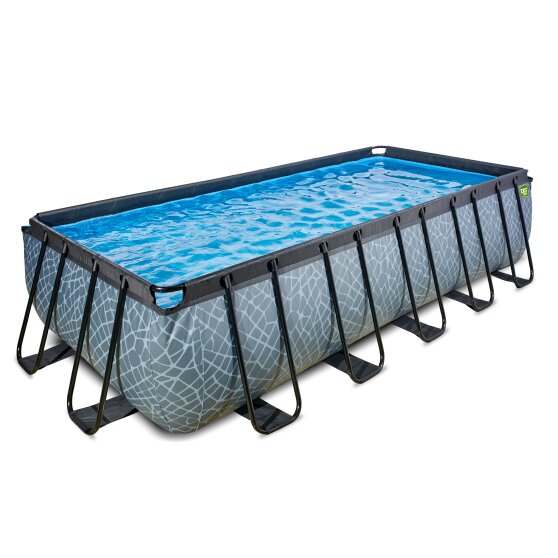 EXIT Stone pool 540x250x122cm with sand filter pump - grey