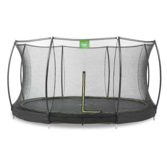 Cama elástica enterrada EXIT Silhouette ø427cm con red de seguridad, color negro