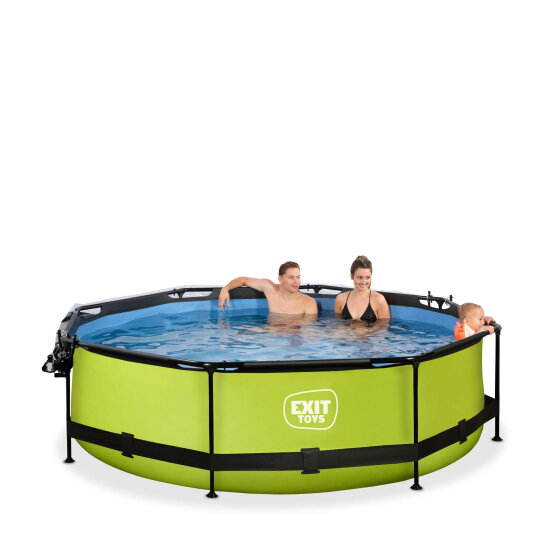 Piscina EXIT Lime &oslash;300x76cm con bomba de depuraci&oacute;n y c&uacute;pula, color verde