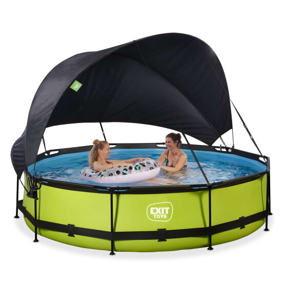 Piscina EXIT Lime &oslash;360x76cm con bomba de depuraci&oacute;n y toldo, color verde
