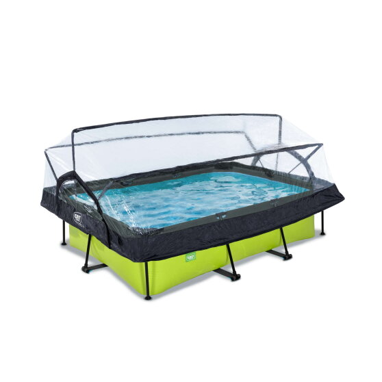 Piscina EXIT Lime 220x150x65cm con bomba de depuración y cúpula, color verde