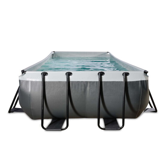 Piscina EXIT Black Leather 540x250x100cm con bomba de depuración, color negro