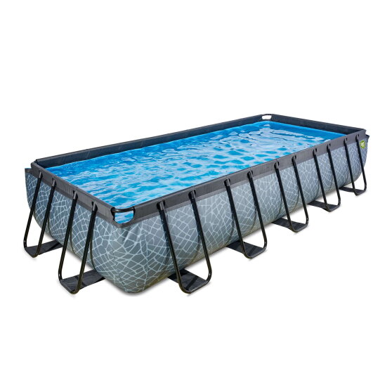 Piscina EXIT Stone 540x250x100cm con bomba de depuración, color gris
