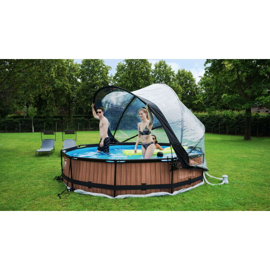 Piscina EXIT Lime &oslash;360x76cm con bomba de depuraci&oacute;n y c&uacute;pula, color verde