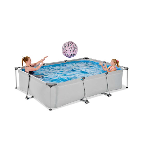 Piscina EXIT Soft Grey 300x200x65cm con bomba de depuración, color gris