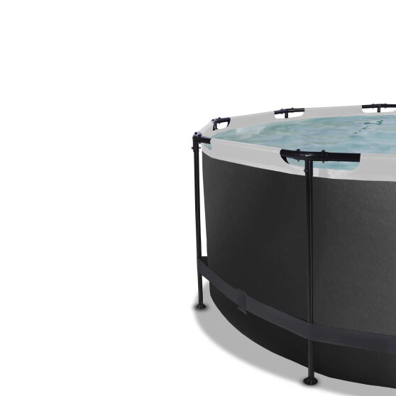Piscina EXIT Black Leather &oslash;360x122cm con bomba de depuraci&oacute;n, color negro