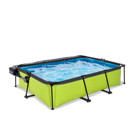 Piscina EXIT Lime 300x200x65cm con bomba de depuraci&oacute;n y c&uacute;pula, color verde