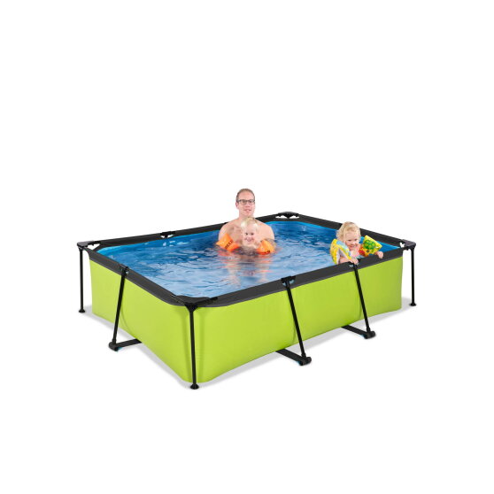 Piscina EXIT Lime 220x150x65cm con bomba de depuración, color verde