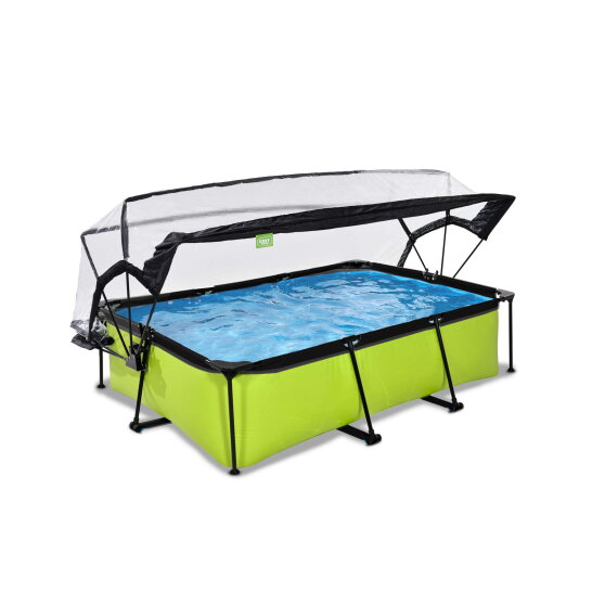 Piscina EXIT Lime 220x150x65cm con bomba de depuraci&oacute;n y c&uacute;pula, color verde