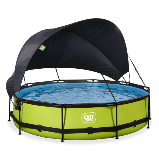 Piscina EXIT Lime &oslash;360x76cm con bomba de depuraci&oacute;n y toldo, color verde