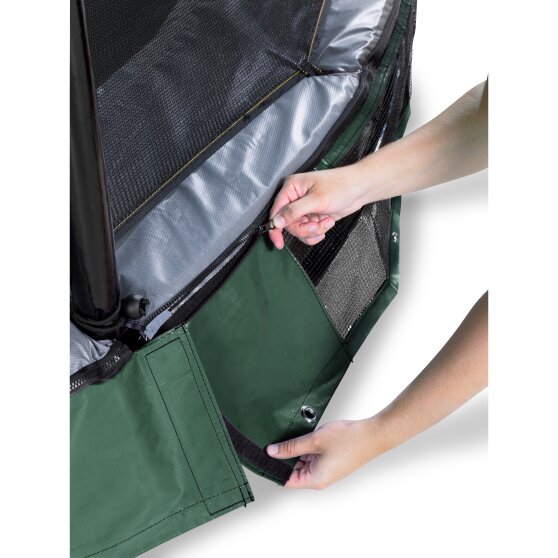 EXIT Elegant ground trampoline ø305cm with Economy safety net - green