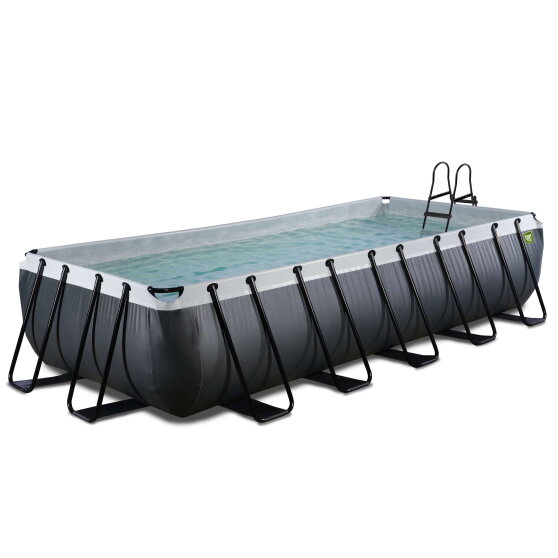 Piscina EXIT Black Leather 540x250x100cm con bomba de depuración, color negro
