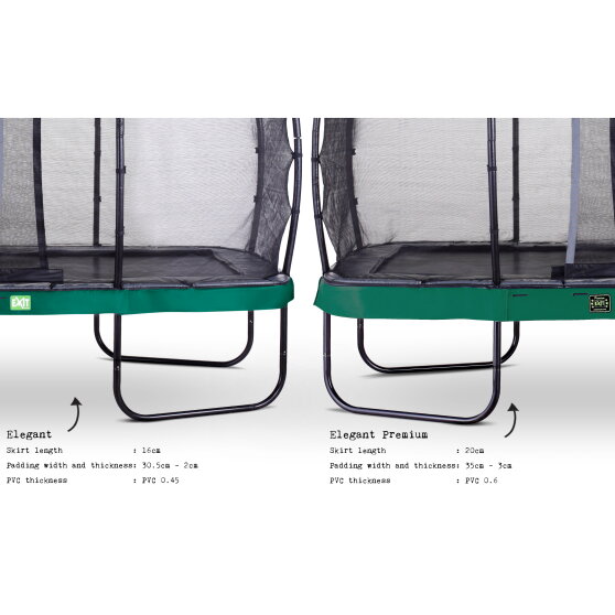 Cama elástica EXIT Elegant Premium conjunto completo 214x366cm, color verde