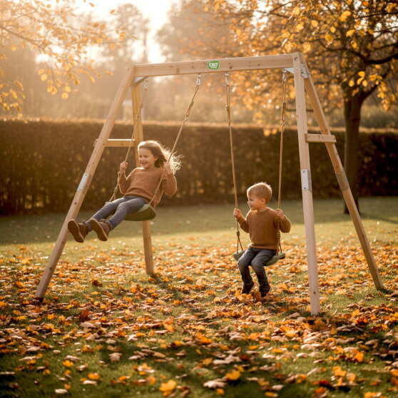 Columpio doble de madera EXIT Silvi