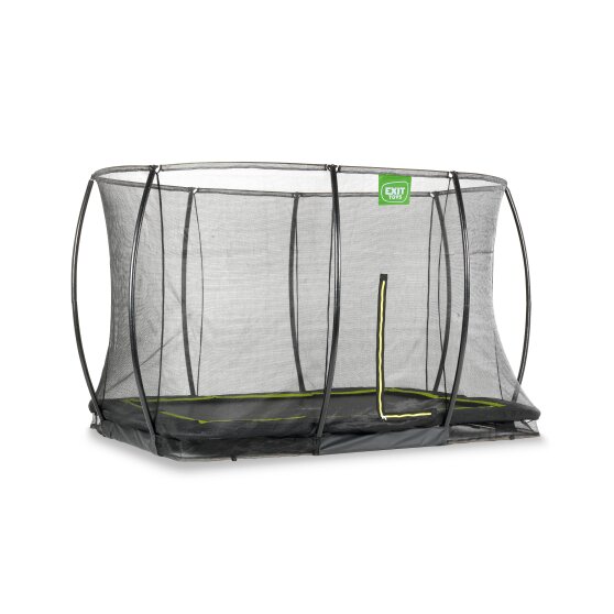 EXIT Silhouette ground trampoline 244x366cm with safety net - black