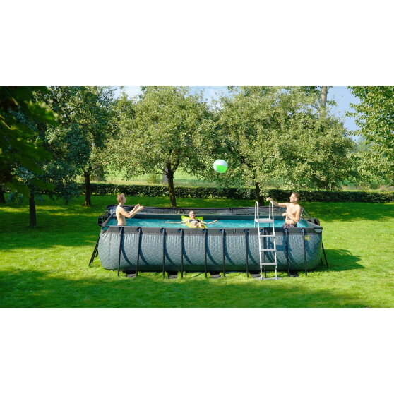 Piscina EXIT Wood 540x250x122cm con bomba de depuraci&oacute;n, color marr&oacute;n