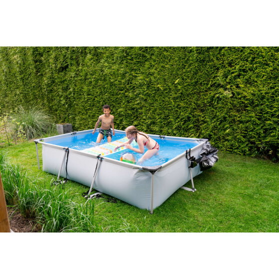 Piscina EXIT Soft Grey 300x200x65cm con bomba de depuración, color gris