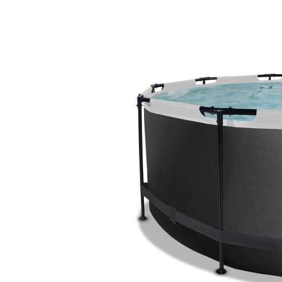 EXIT Black Leather pool ø360x122cm with sand filter pump - black