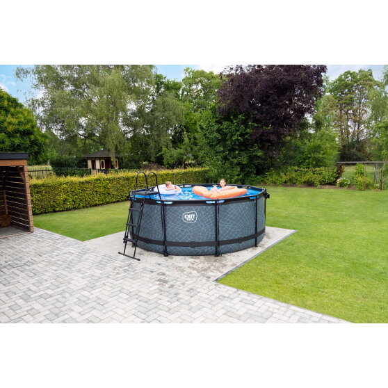 Piscina EXIT Black Leather &oslash;360x122cm con bomba de depuraci&oacute;n, color negro