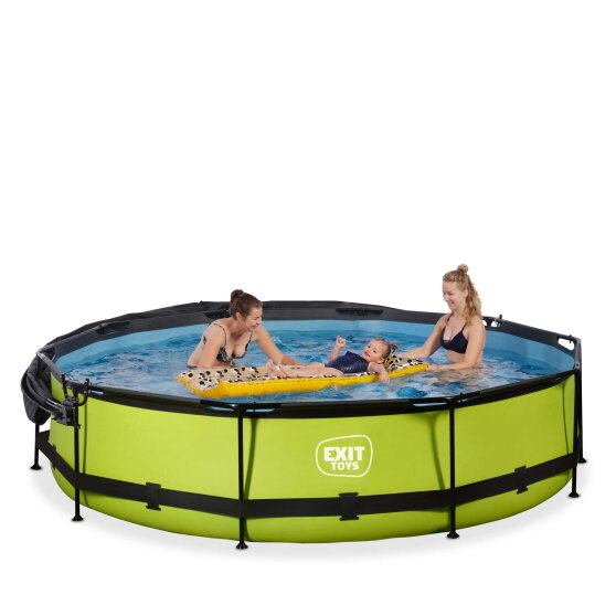 Piscina EXIT Lime &oslash;360x76cm con bomba de depuraci&oacute;n y toldo, color verde
