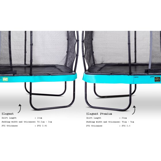 EXIT Elegant Premium trampoline 244x427cm with Deluxe safetynet - blue