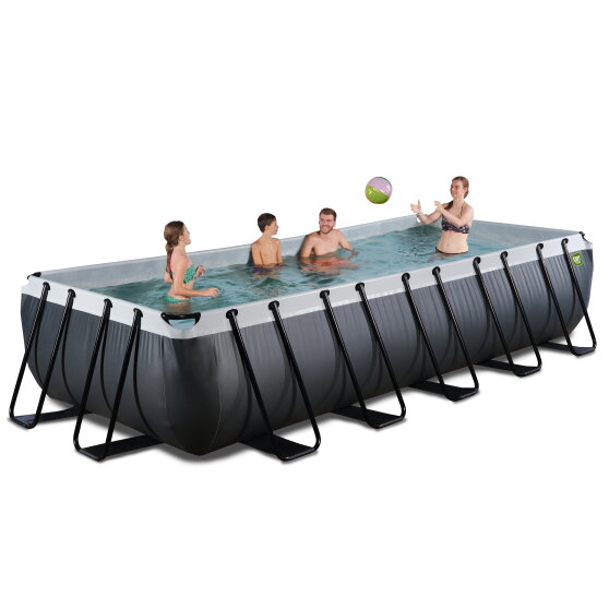 EXIT Black Leather pool 540x250x100cm with sand filter pump - black
