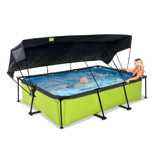 Piscina EXIT Lime 300x200x65cm con bomba de depuraci&oacute;n y toldo, color verde