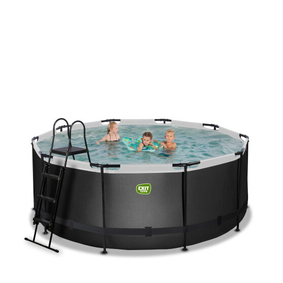 Piscina EXIT Black Leather &oslash;360x122cm con bomba de depuraci&oacute;n, color negro