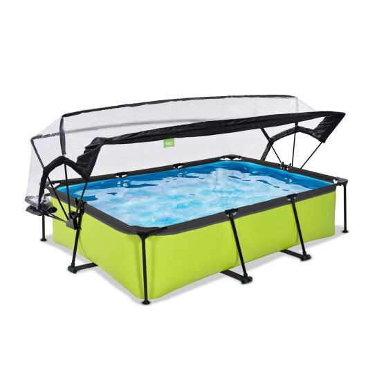 Piscina EXIT Lime 300x200x65cm con bomba de depuraci&oacute;n y c&uacute;pula, color verde