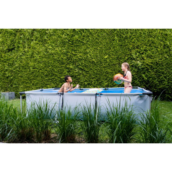 Piscina EXIT Soft Grey 300x200x65cm con bomba de depuración, color gris